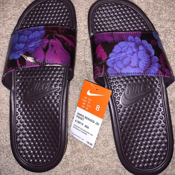 nike slides purple